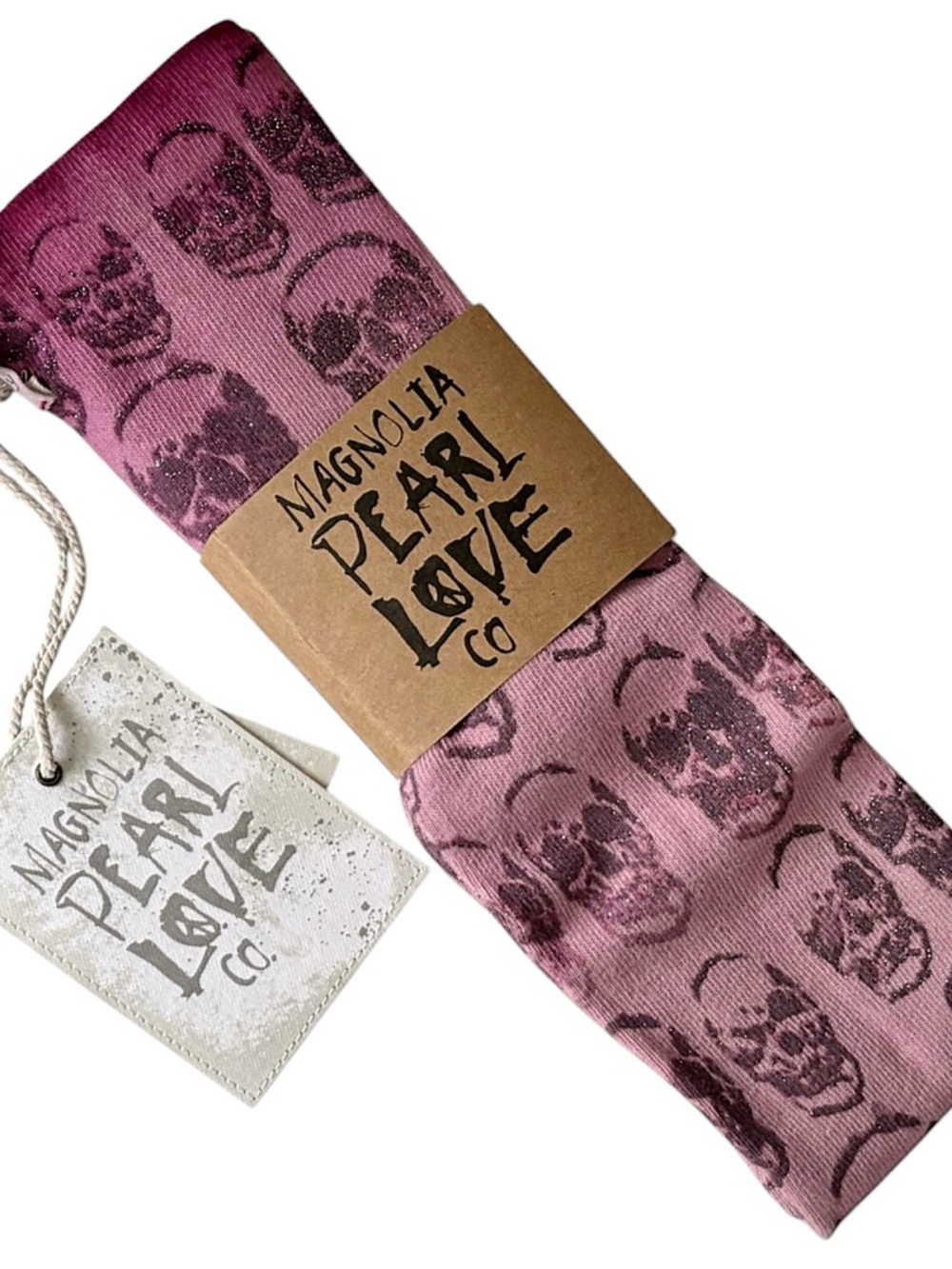 MAGNOLIA PEARL Limited Release Glitter Skull Socks NWT - Picture 3 of 5
